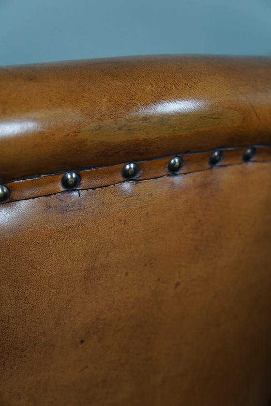 Image 1 of New set of two sheep leather armchairs with black piping