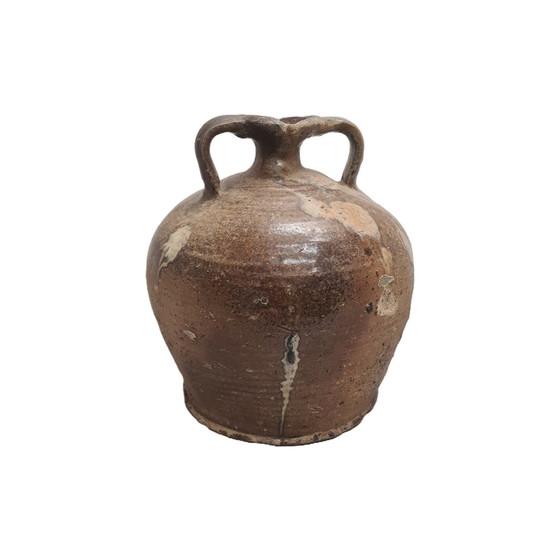 Image 1 of Antique French Stoneware Oil Jar, Late 19th Century