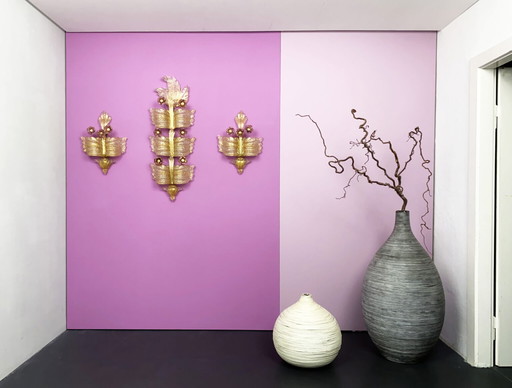 3x Barovier & Toso Sconces