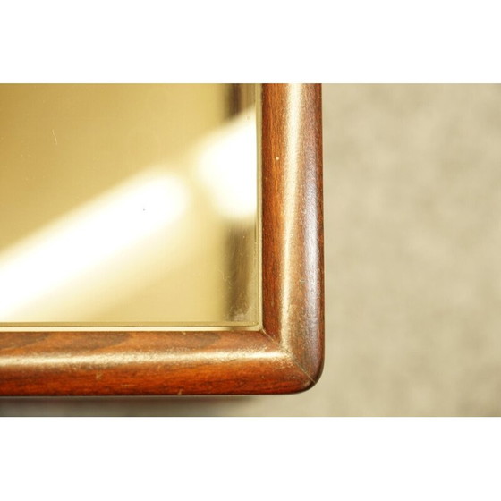 Image 1 of Vintage coffee table in mahogany wood and glass, Germany 1970