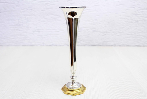 Art Deco Silver Metal Vase Bmf