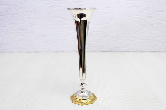 Image 1 of Art Deco Silver Metal Vase Bmf