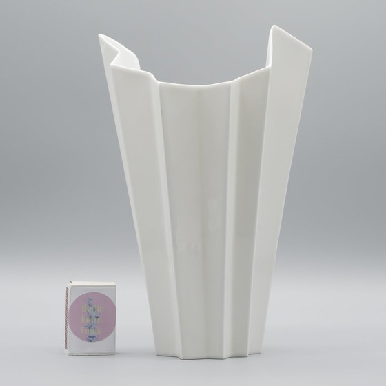 Image 1 of Archais Heinrich Fuchs Op Art Retro Hutschenreuther Bisque Porcelain Vase Duo 