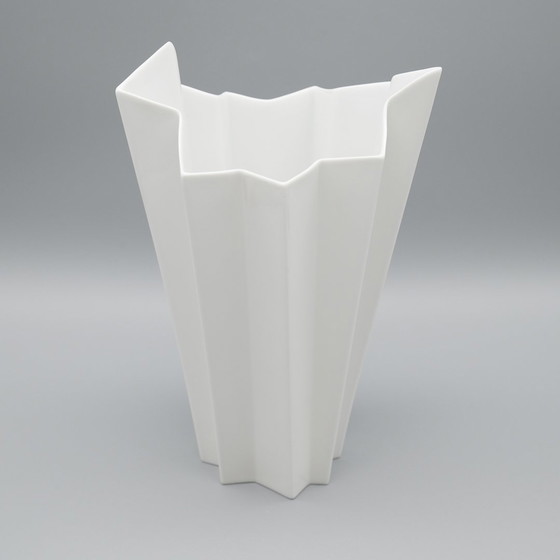 Image 1 of Archais Heinrich Fuchs Op Art Retro Hutschenreuther Bisque Porcelain Vase Duo 