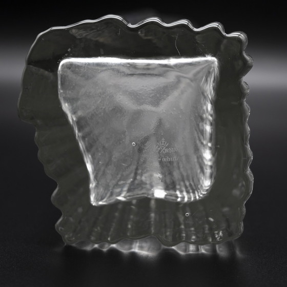 Image 1 of Rosenthal Martin Freyer Brutalist Arktis Glass Vase DUO "Glasstruktur" 33cm+41cm