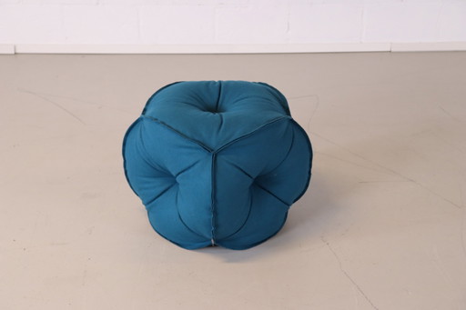 Rolf Benz 953 Pouf Blue wool fabric Beanbag footstool