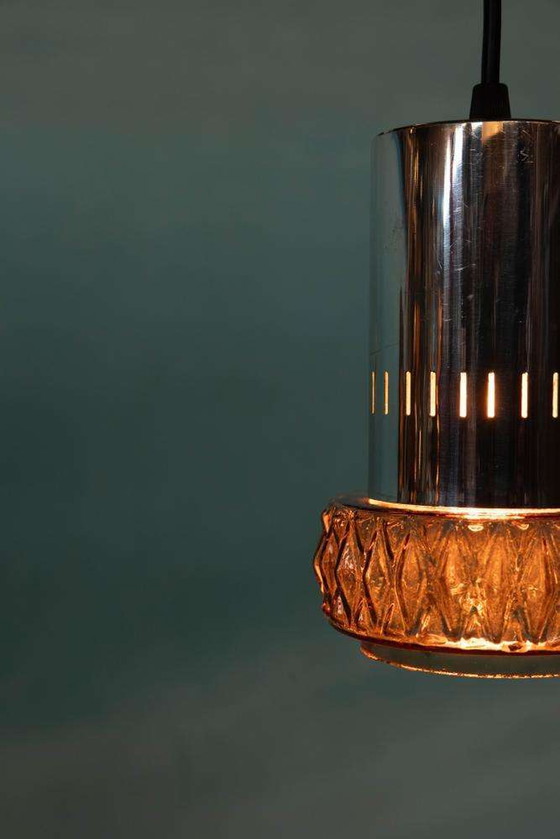 Image 1 of Lampe pendante en verre de l'ère spatiale, lampe pendante en verre des années 60 du milieu du siècle dernier