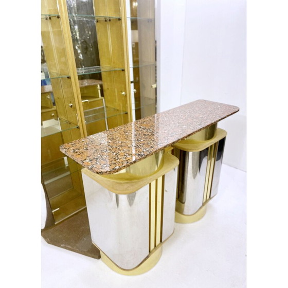 Image 1 of Vintage metal bar with mirror, Italy 1970