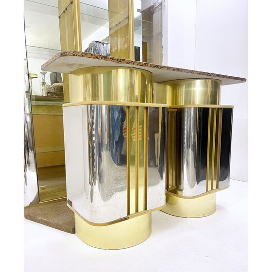 Image 1 of Vintage metal bar with mirror, Italy 1970