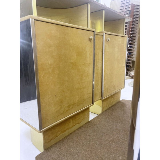 Image 1 of Vintage metal bar with mirror, Italy 1970