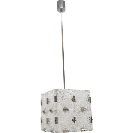 Image 1 of Vintage cubic glass chandelier by Kamenický Šenov, Czechoslovakia 1960