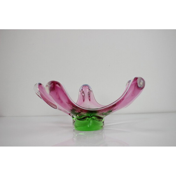 Image 1 of Vintage glass bowl by Josef Hospodka for Chribska Glassworks, Czechoslovakia 1960