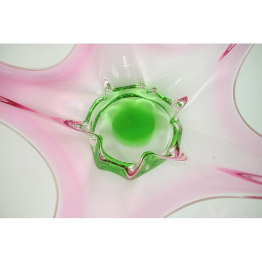 Cuenco de vidrio vintage de Josef Hospodka para Chribska Glassworks, Checoslovaquia, 1960