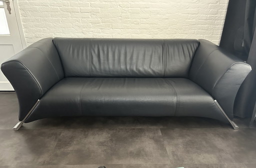 Rolf Benz Leather Sofa Black