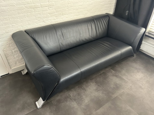 Rolf Benz Leather Sofa Black