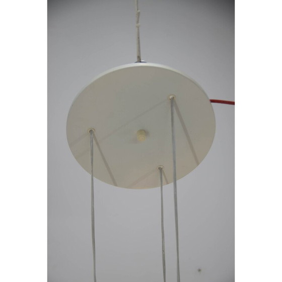 Image 1 of Lampadario vintage regolabile in vetro, cromo e metallo di Pokrok Zilina, Cecoslovacchia, anni '70