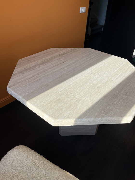 Image 1 of Travertine Dining Table 120 Dia X 75