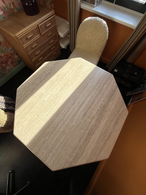 Image 1 of Travertine Dining Table 120 Dia X 75