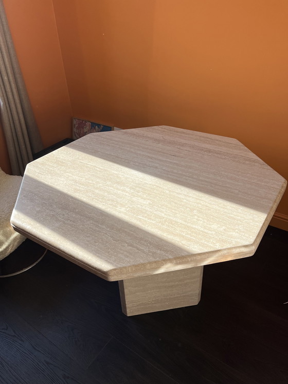 Image 1 of Travertine Dining Table 120 Dia X 75