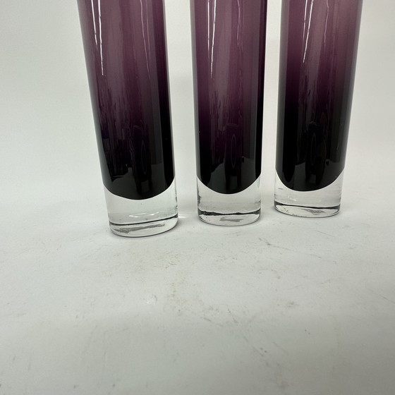 Image 1 of Set di 3 vasi vintage Ikea in vetro viola 