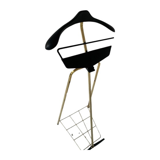 Image 1 of Vintage - Dressboy / Valet Stand - Brass - Ca. 1950’S, Germany - Atomic Age