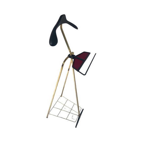 Image 1 of Vintage - Dressboy / Valet Stand - Brass - Ca. 1950’S, Germany - Atomic Age
