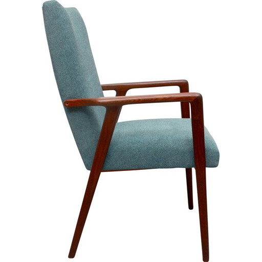 Vintage teak and fabric armchair, 1960