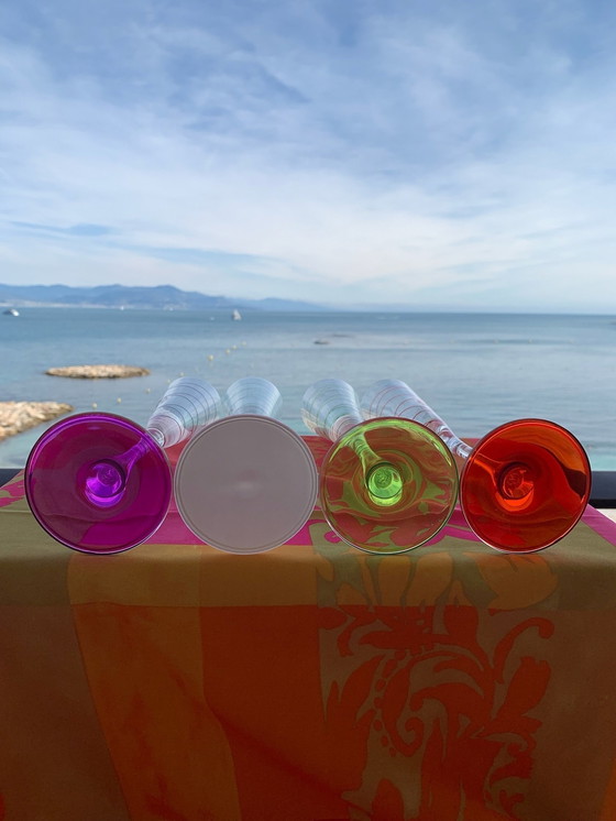 Image 1 of 4X Leonardo Colored Champagne Flûtes With Spiral Motif