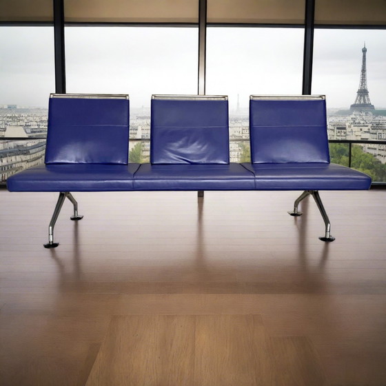 Image 1 of Vitra Area Sofa - The Timeless Splendour by Antonio Citterio en cuir violet