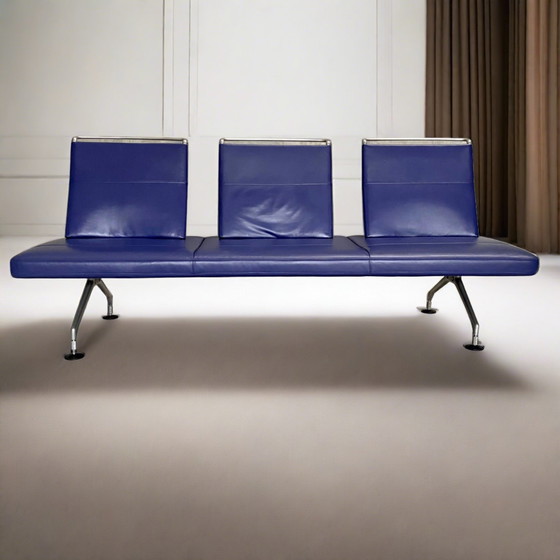 Image 1 of Vitra Area Sofa - The Timeless Splendour by Antonio Citterio en cuir violet