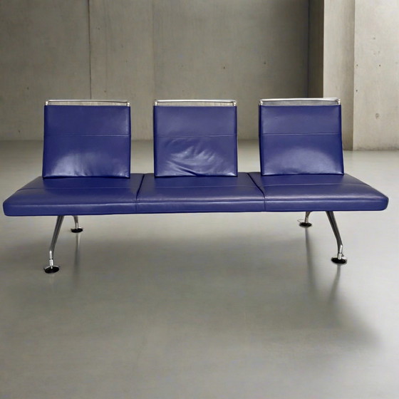 Image 1 of Vitra Area Sofa - The Timeless Splendour by Antonio Citterio en cuir violet