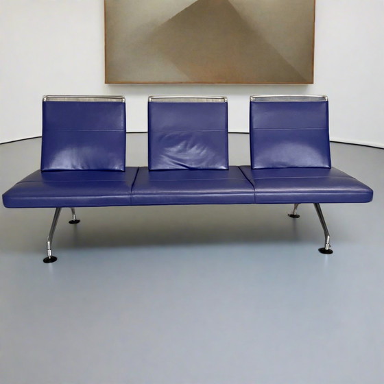 Image 1 of Vitra Area Sofa - The Timeless Splendor by Antonio Citterio in Purple Leather