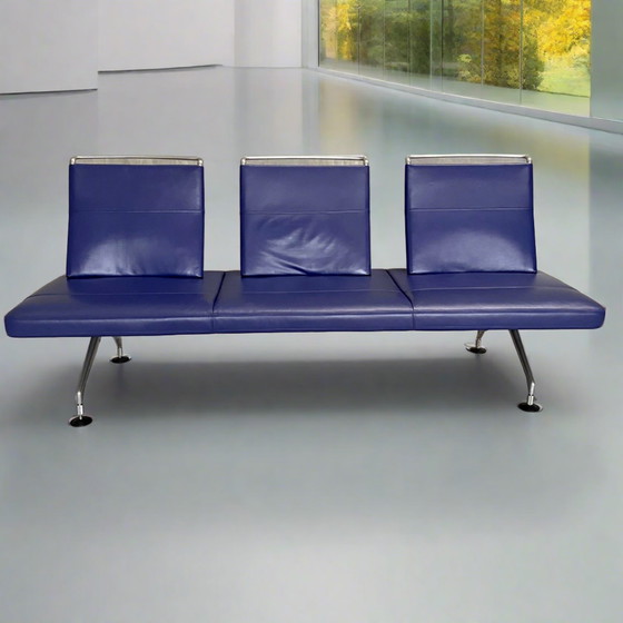 Image 1 of Vitra Area Sofa - The Timeless Splendour by Antonio Citterio en cuir violet