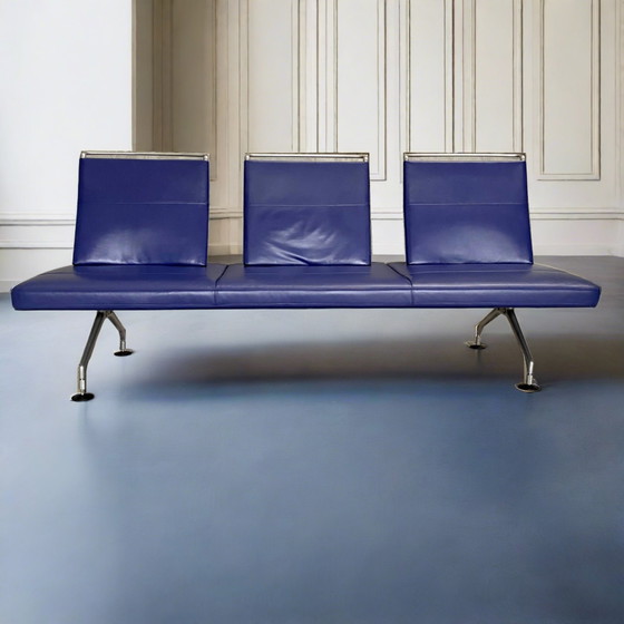 Image 1 of Vitra Area Sofa - The Timeless Splendor by Antonio Citterio in Purple Leather