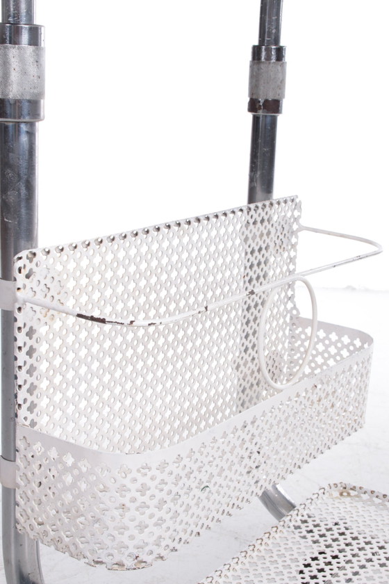 Image 1 of Carrello vintage in metallo nello stile di Mathieu Matégot, anni '60