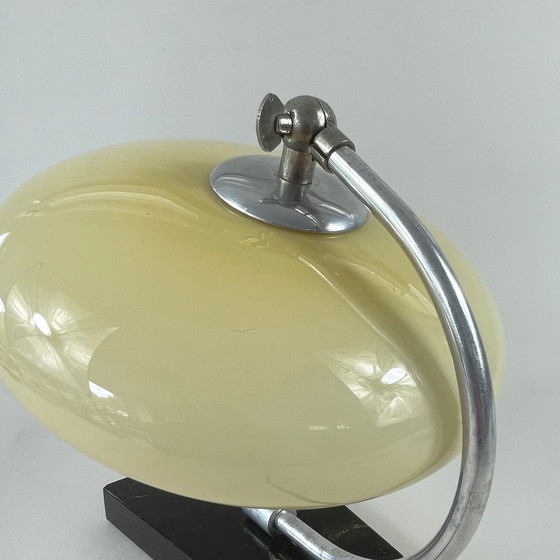 Image 1 of Lampe de table en marbre et opaline du Mid Century, Allemagne, années 1950