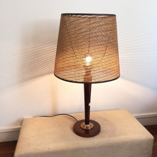 Midcentury modern lamp in mahogany