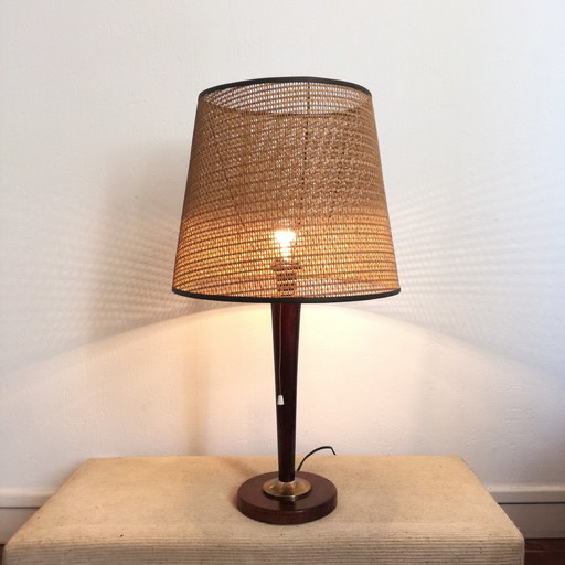 Midcentury modern lamp in mahogany