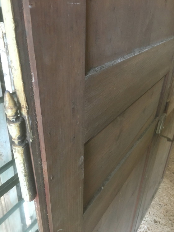 Image 1 of Antique pine double cupboard doors