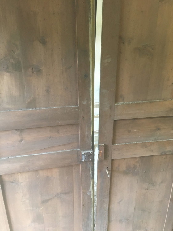 Image 1 of Antique pine double cupboard doors