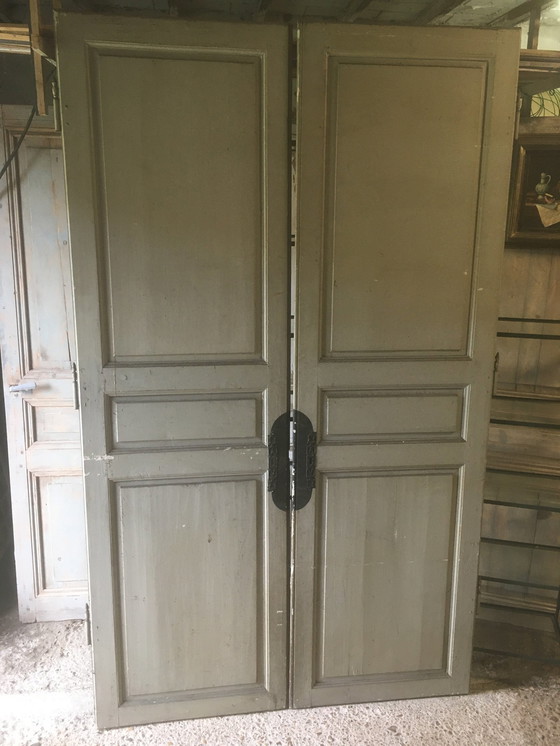 Image 1 of Antique pine double cupboard doors