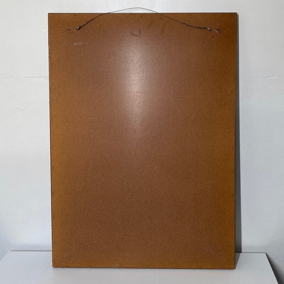 Image 1 of Vintage Mcm needlepoint wall art wild flower bouquet