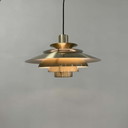 Lampada a sospensione danese vintage in ottone 