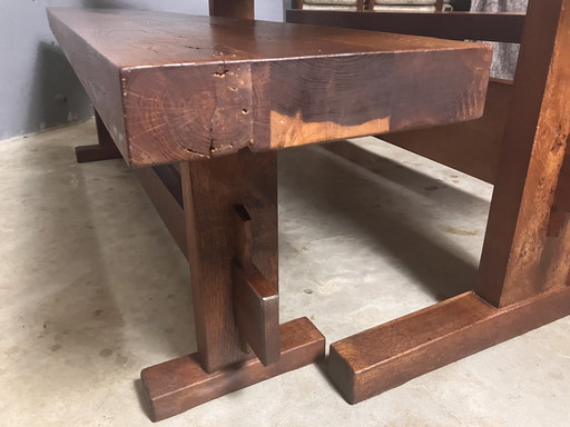 Wabi Sabi dining table with 2x bench