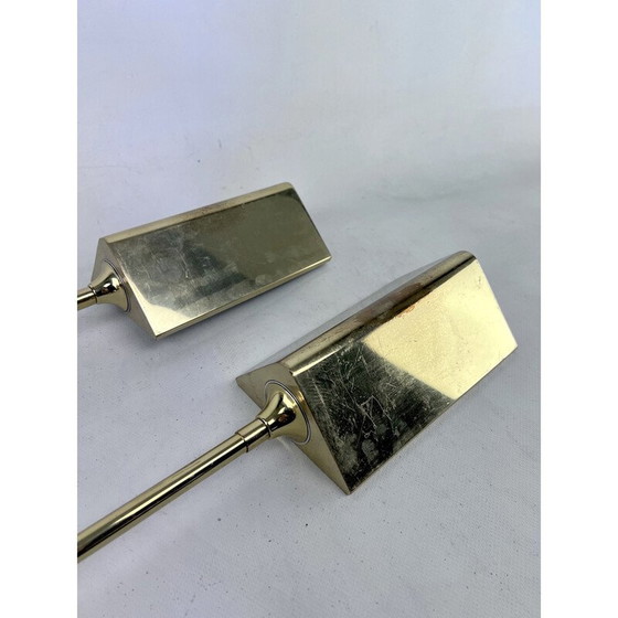 Image 1 of Pair of vintage brass wall lamps by Baulmann Leuchten, Germany 1980