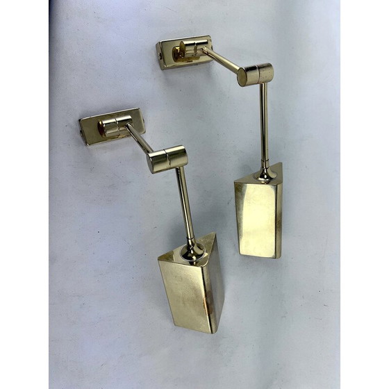 Image 1 of Pair of vintage brass wall lamps by Baulmann Leuchten, Germany 1980