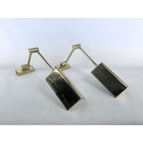 Image 1 of Pair of vintage brass wall lamps by Baulmann Leuchten, Germany 1980