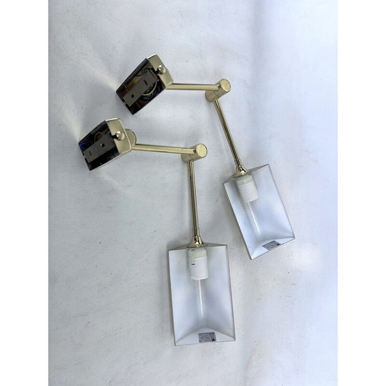 Image 1 of Pair of vintage brass wall lamps by Baulmann Leuchten, Germany 1980