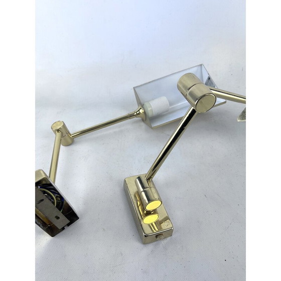 Image 1 of Pair of vintage brass wall lamps by Baulmann Leuchten, Germany 1980