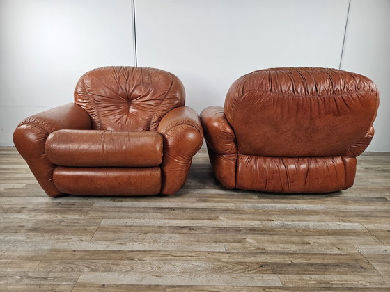 Image 1 of 70'S Club Armchairs In Leather